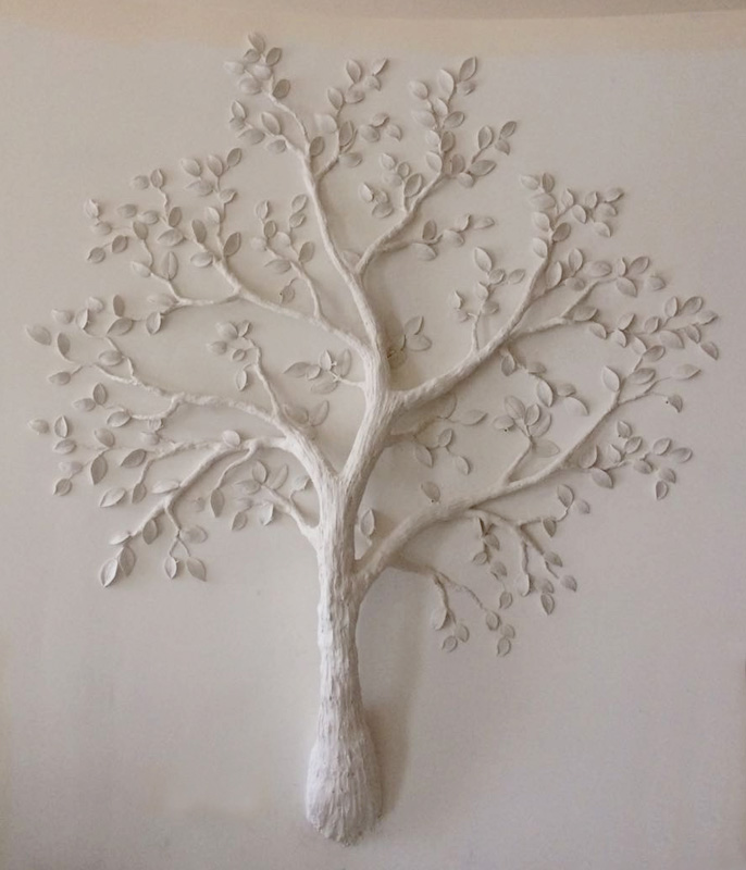 дерево из гипса на стену